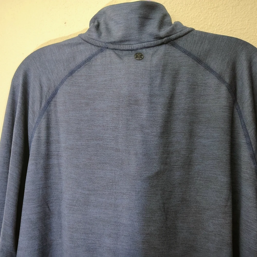 Gaiam Half Zip Pullover Active Top Blue | Long Sleeve Slim Fit | Size L